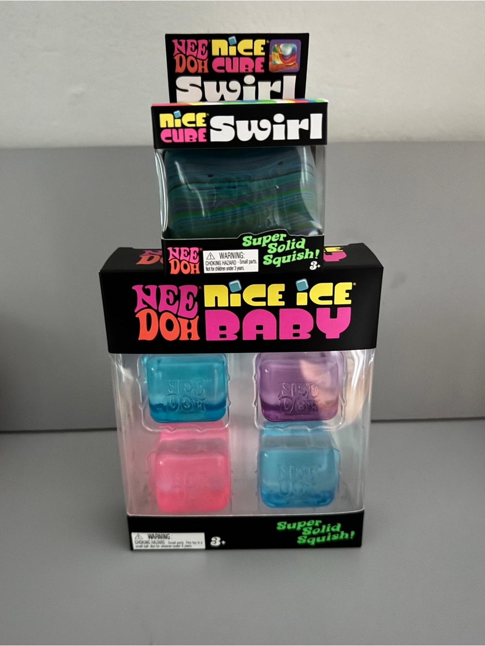 Schylling NeeDoh Bundle - Nice Cube Swirl & Nice Ice Baby 4 pack
